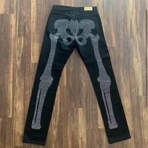 MNML Rhinestone Skeleton Jeans